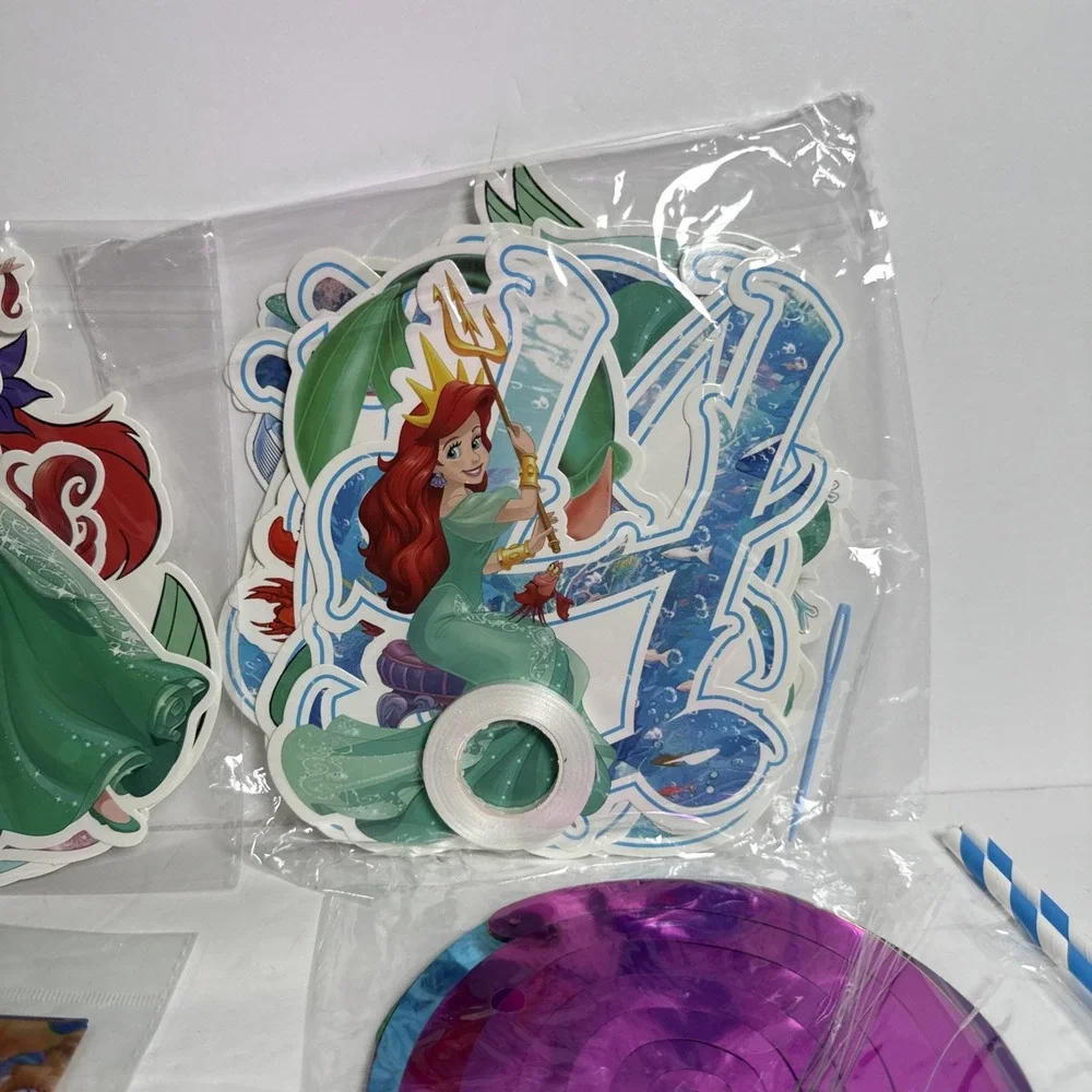 Disney Ariel Birthday Party Decoration Backdrop Tablecloth‎  Balloons #2